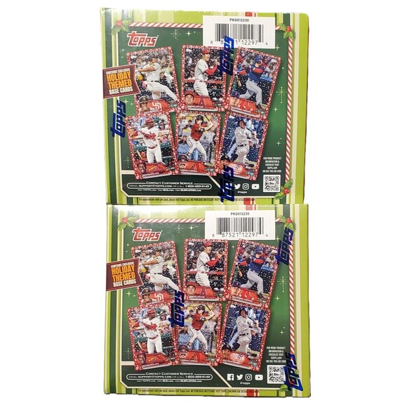 Lot Of 2 Boxes 2023 Topps Holiday MLB Baseball MEGA BOX 100 Cards 1 Auto/Mem Ea - Picture 2 of 5